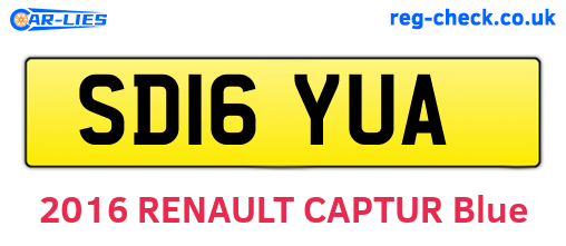 SD16YUA are the vehicle registration plates.