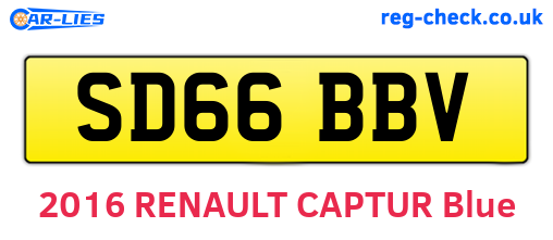 SD66BBV are the vehicle registration plates.