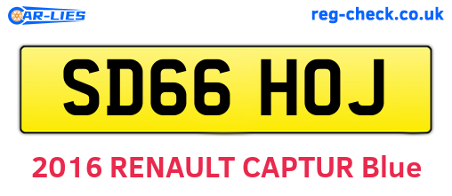 SD66HOJ are the vehicle registration plates.