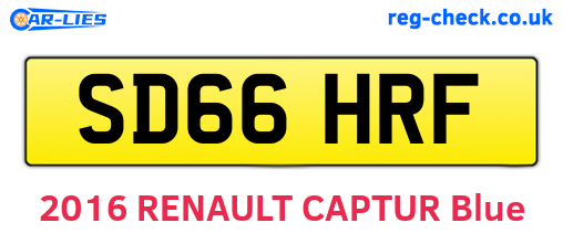 SD66HRF are the vehicle registration plates.