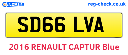 SD66LVA are the vehicle registration plates.