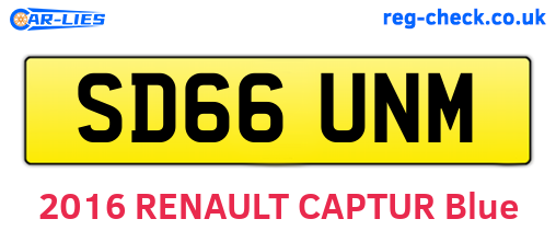 SD66UNM are the vehicle registration plates.