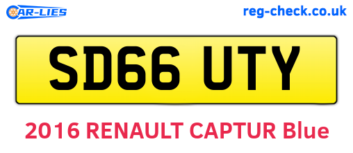 SD66UTY are the vehicle registration plates.