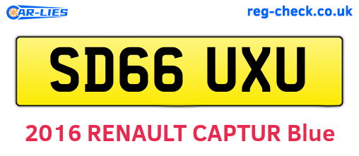 SD66UXU are the vehicle registration plates.