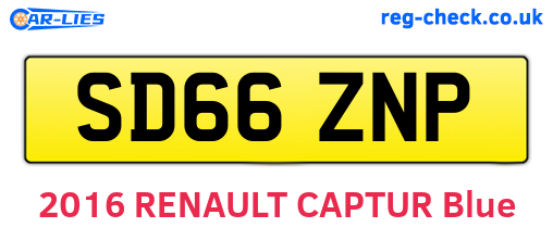 SD66ZNP are the vehicle registration plates.