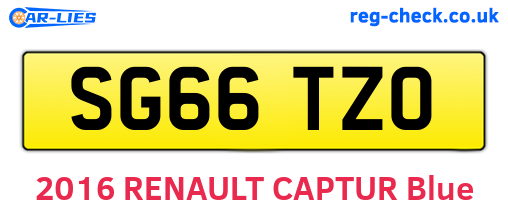 SG66TZO are the vehicle registration plates.