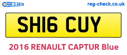 SH16CUY are the vehicle registration plates.