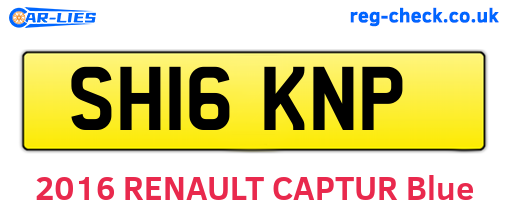SH16KNP are the vehicle registration plates.