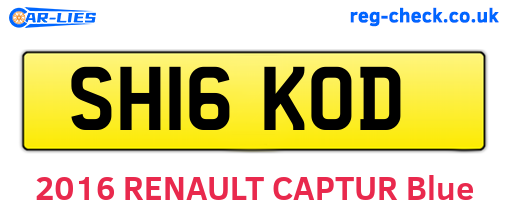 SH16KOD are the vehicle registration plates.