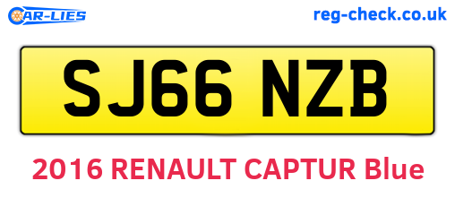 SJ66NZB are the vehicle registration plates.