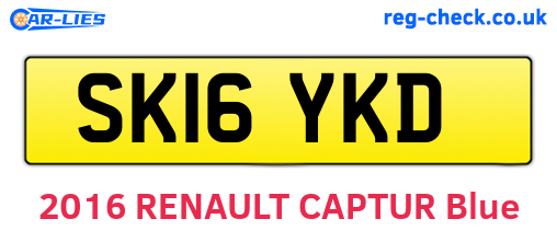 SK16YKD are the vehicle registration plates.