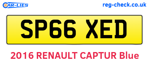 SP66XED are the vehicle registration plates.