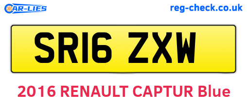 SR16ZXW are the vehicle registration plates.