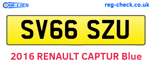 SV66SZU are the vehicle registration plates.