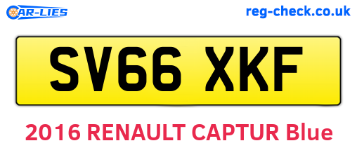 SV66XKF are the vehicle registration plates.