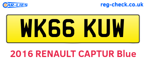WK66KUW are the vehicle registration plates.