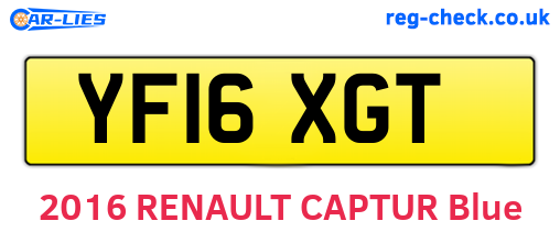 YF16XGT are the vehicle registration plates.