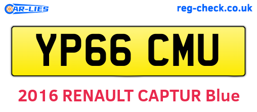 YP66CMU are the vehicle registration plates.