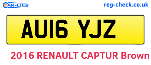 AU16YJZ are the vehicle registration plates.
