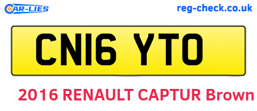 CN16YTO are the vehicle registration plates.