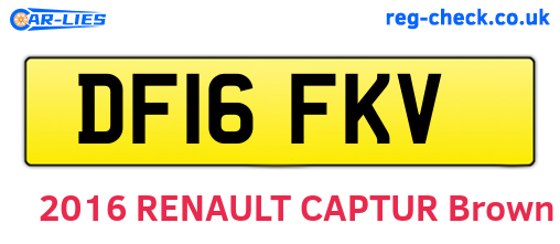 DF16FKV are the vehicle registration plates.