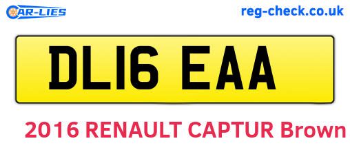 DL16EAA are the vehicle registration plates.