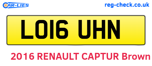 LO16UHN are the vehicle registration plates.