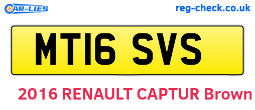 MT16SVS are the vehicle registration plates.
