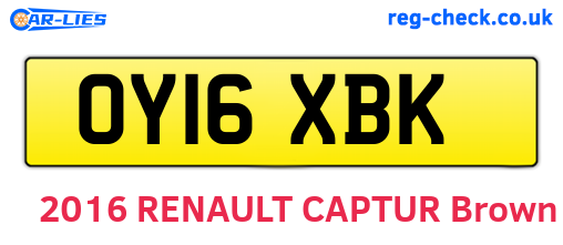 OY16XBK are the vehicle registration plates.