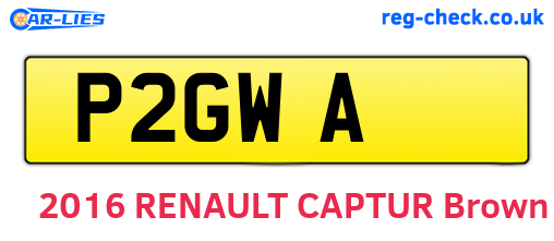 P2GWA are the vehicle registration plates.