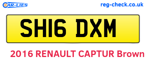 SH16DXM are the vehicle registration plates.