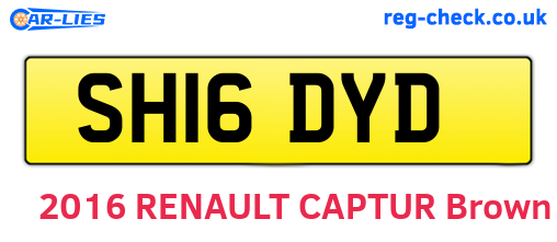SH16DYD are the vehicle registration plates.