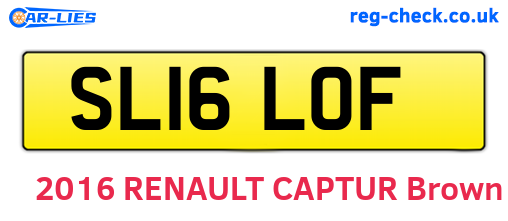 SL16LOF are the vehicle registration plates.