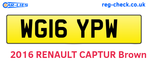 WG16YPW are the vehicle registration plates.