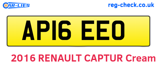 AP16EEO are the vehicle registration plates.