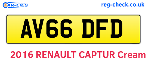 AV66DFD are the vehicle registration plates.