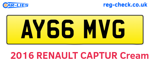 AY66MVG are the vehicle registration plates.