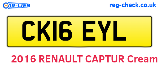 CK16EYL are the vehicle registration plates.