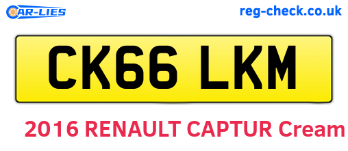 CK66LKM are the vehicle registration plates.