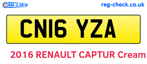 CN16YZA are the vehicle registration plates.