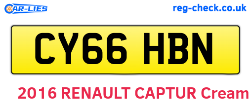 CY66HBN are the vehicle registration plates.