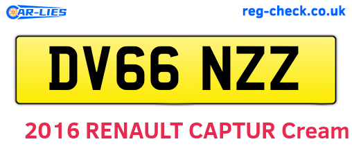 DV66NZZ are the vehicle registration plates.