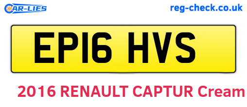 EP16HVS are the vehicle registration plates.