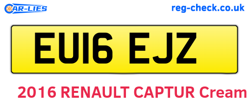 EU16EJZ are the vehicle registration plates.