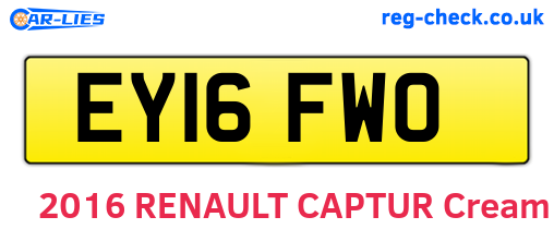 EY16FWO are the vehicle registration plates.