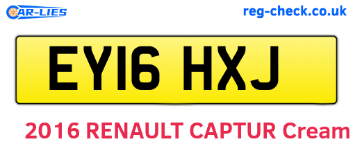 EY16HXJ are the vehicle registration plates.