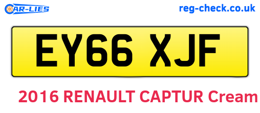 EY66XJF are the vehicle registration plates.
