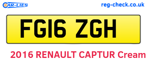 FG16ZGH are the vehicle registration plates.