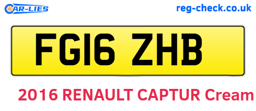 FG16ZHB are the vehicle registration plates.