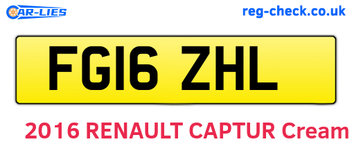FG16ZHL are the vehicle registration plates.